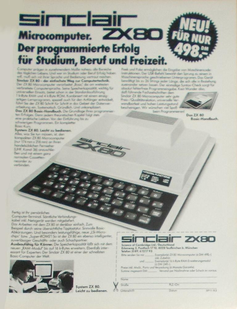 sinclair zx80 werbung